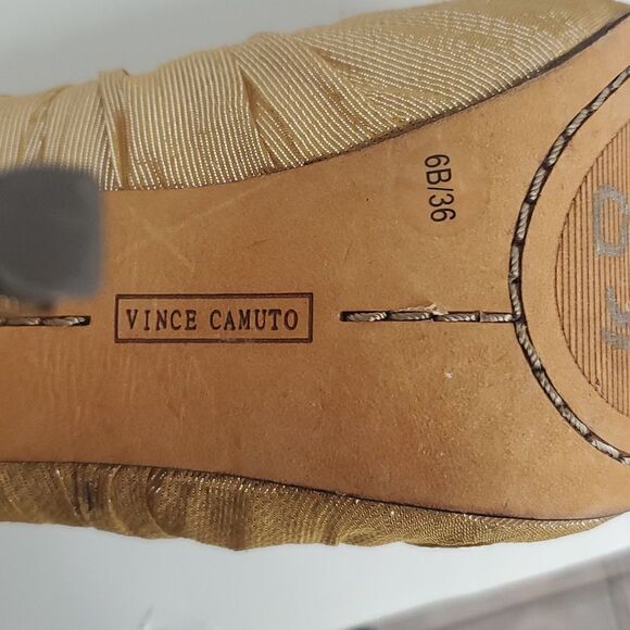 Vince Camuto VC Moda Golden Bronze Heels Women 6B Gold Sparkle Pumps - Picture 7 of 14